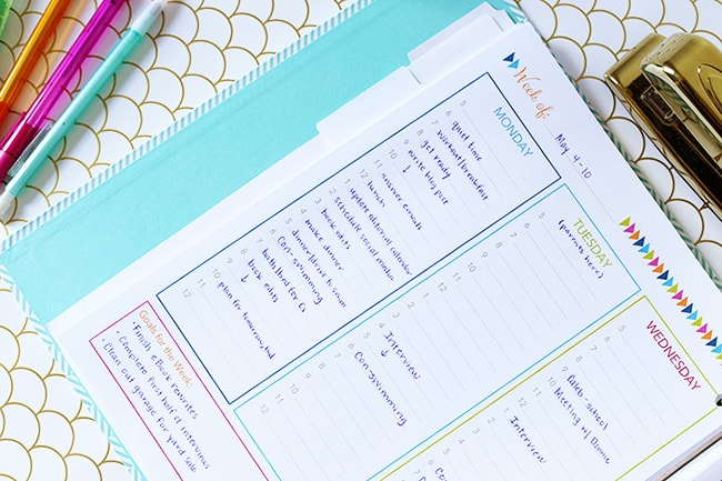Organizing My Week | Just a Girl and Her Blog for A Prudent Life